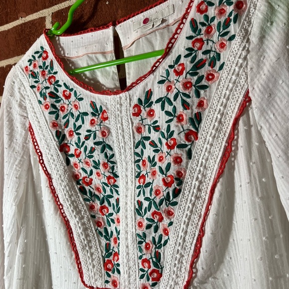 Boden White Blouse with Floral Embroidery - Picture 3 of 8